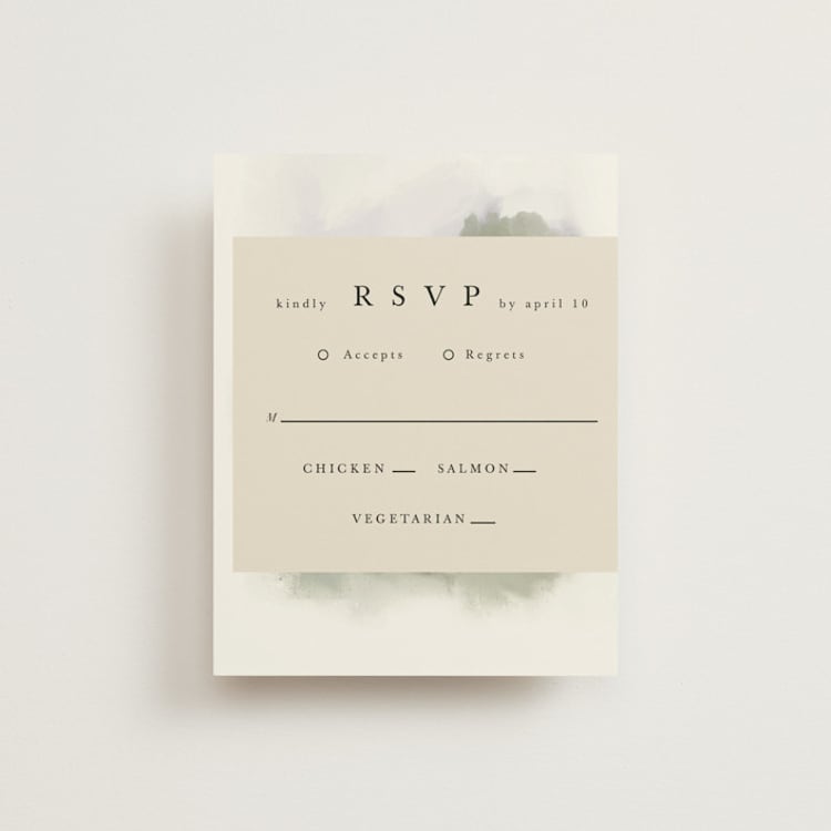 "Hillside" - RSVP Cards in Moss by Hannah Williams - Front