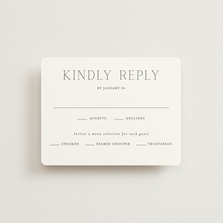 "In Love" - RSVP Cards in Cotton by Vanessa Doyle - Front