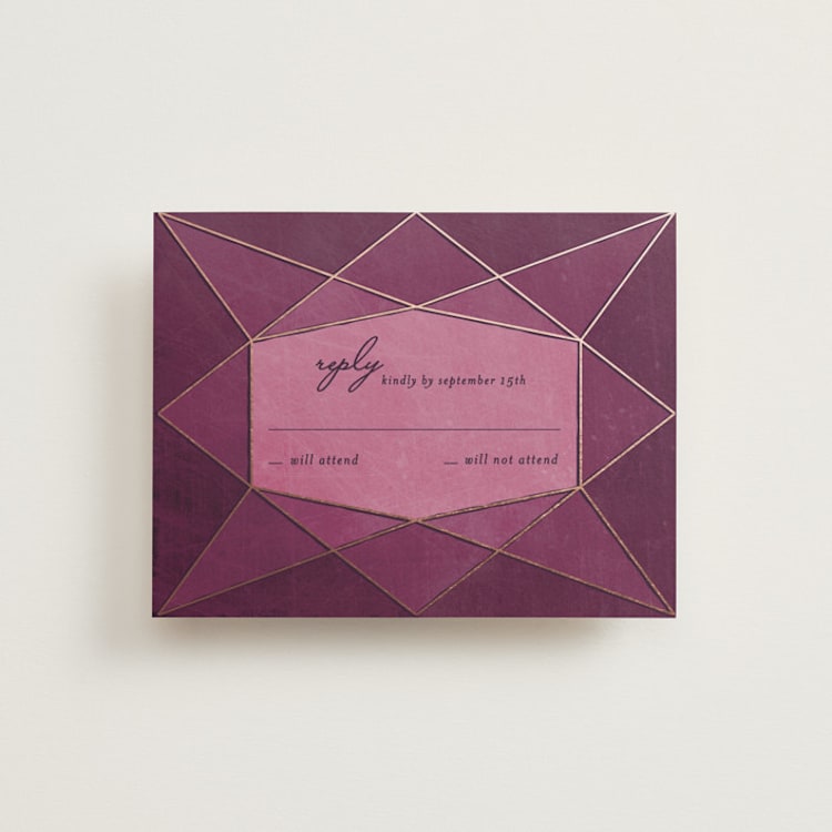"Abstract Jewel" - RSVP Cards in Amethyst by Rebecca Bowen - Front