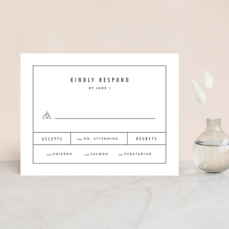 "Between the Lines" - RSVP Cards in Blazer by Fine and Dandy Paperie - Front