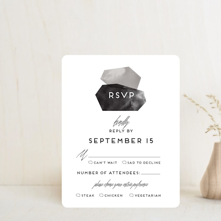 "love is strong" - RSVP Cards in Onyx by Aspacia Kusulas - Front