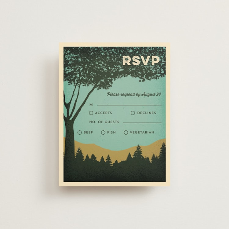 "Mountain View" - RSVP Cards in Forest by Nam Bourassa - Front