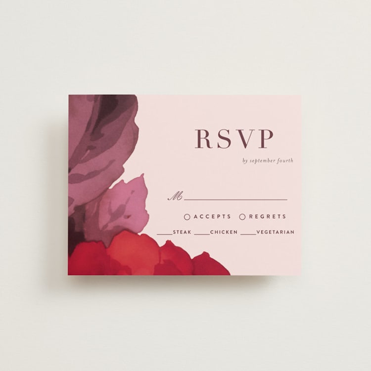 "Centifolia Rose" - RSVP Cards in Velvet by kelli hall - Front