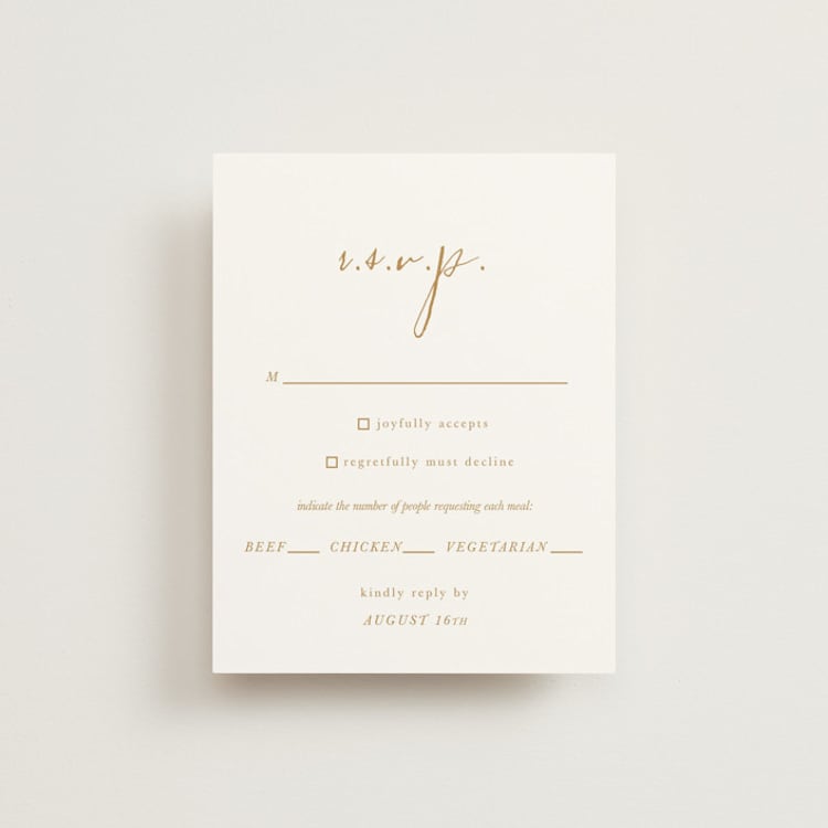 "Pastoral" - RSVP Cards in Burlap by Up Up Creative - Front