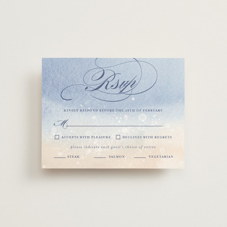 "Beachy" - RSVP Cards in Ocean by Rebecca Daublin - Front