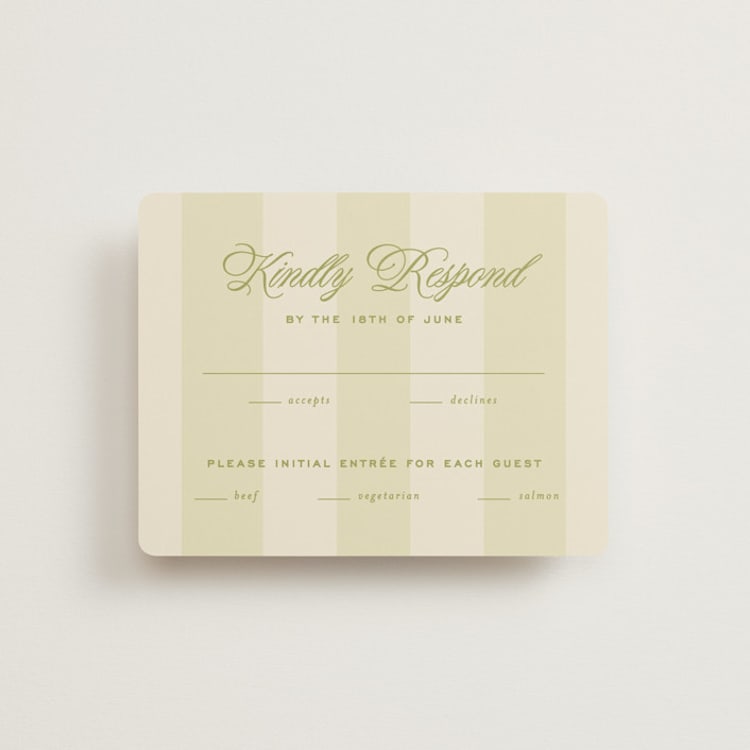 "rory" - RSVP Cards in Olive by Ellen Schlegelmilch - Front