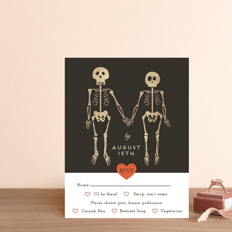 "Until Death" - RSVP Cards in Golden by Katie Zimpel - Front