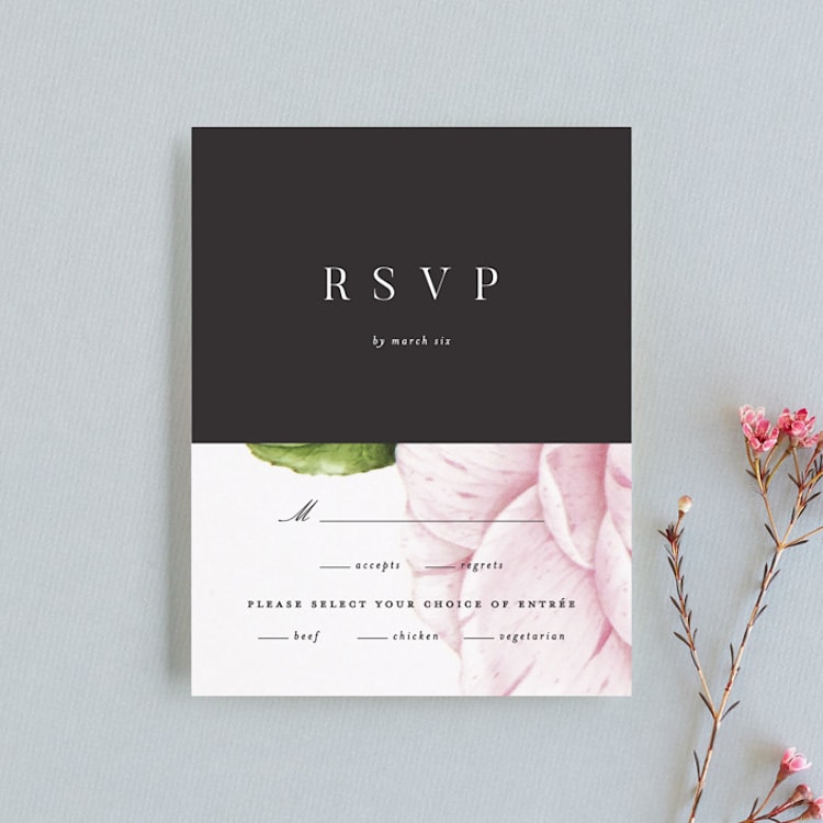"Botanic" - RSVP Cards in Midnight by kelli hall - Front