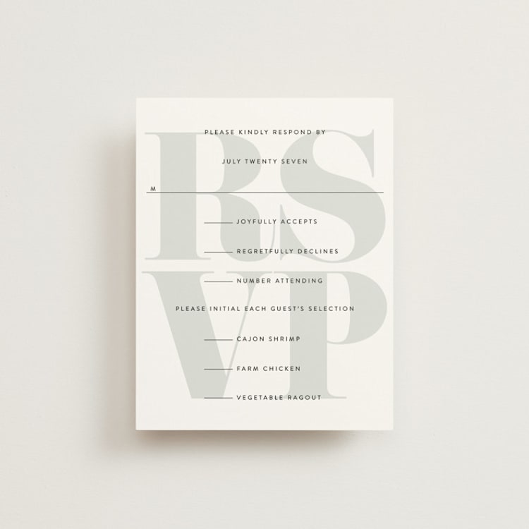 "His and Hers" - RSVP Cards in Dusk by Erin Deegan - Front