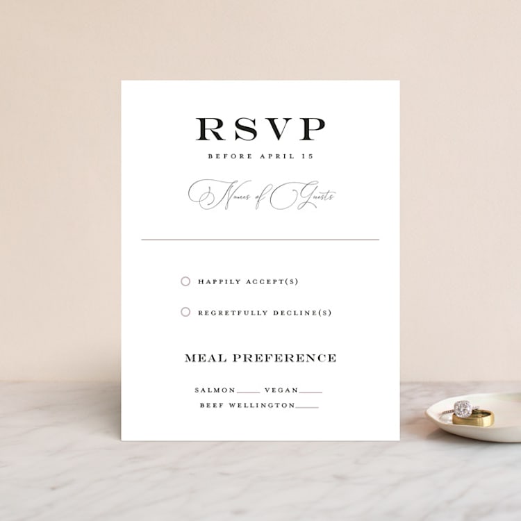 "Grand Bloom" - RSVP Cards in Mauve by Bonjour Paper - Front