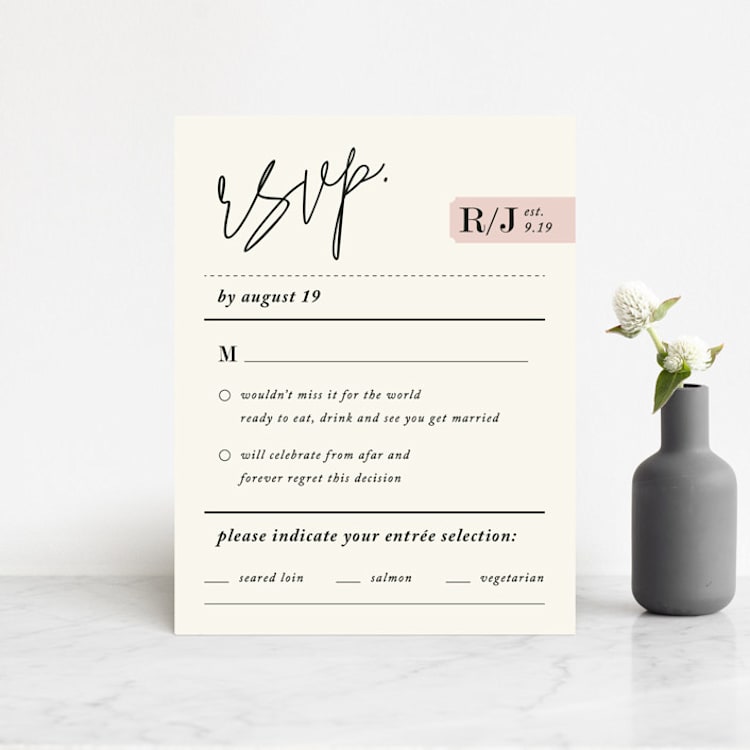 "A Storybook Wedding" - RSVP Cards in Blush by Katy Shen - Front