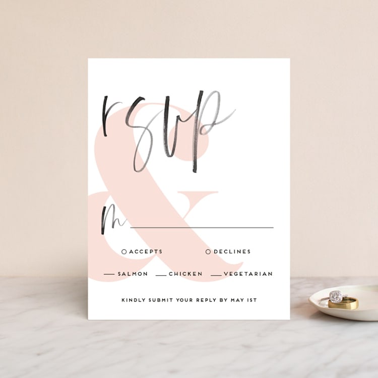 "thespian" - RSVP Cards in Coral by silverscreen studio - Front
