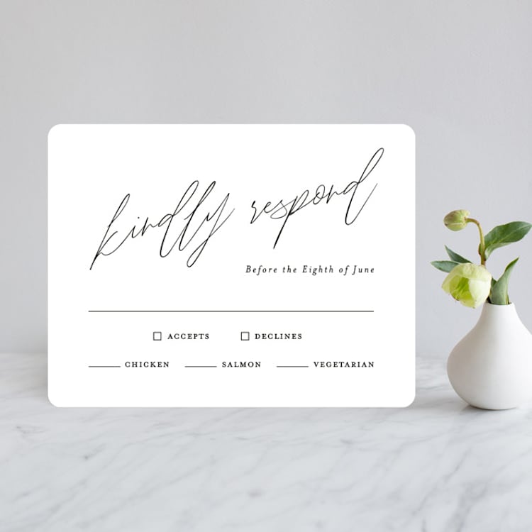 "Bare" - RSVP Cards in Cloud by Kelly Nasuta - Front