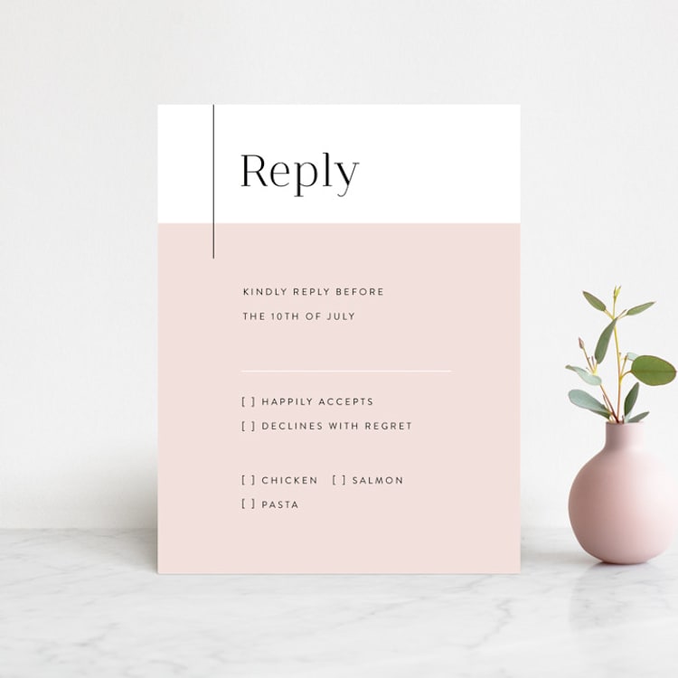 "The Ace" - RSVP Cards in Petal by Rochelle Renee - Front