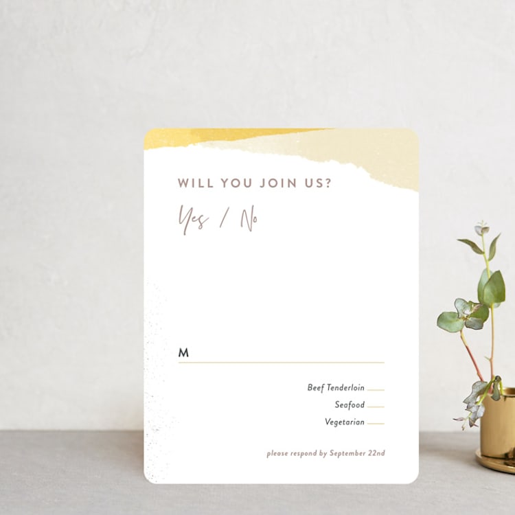 "Collage" - RSVP Cards in Golden Rod by Ann Gardner - Front