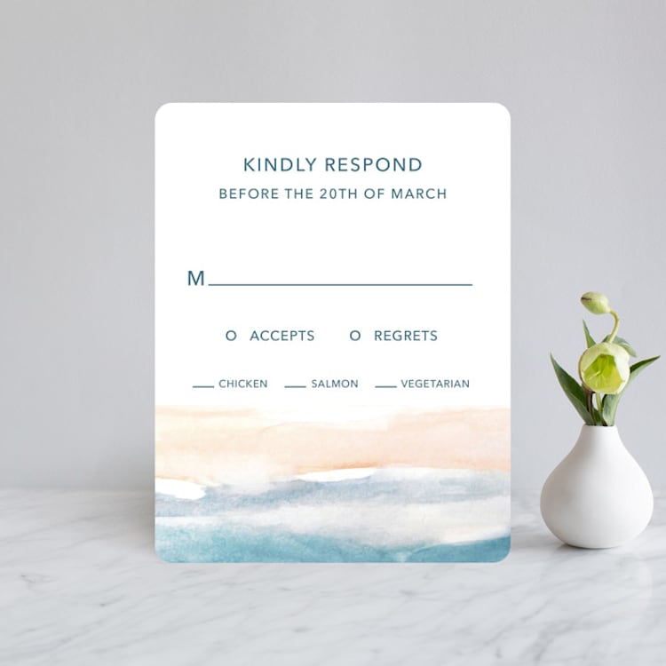 "Sea and Sand" - RSVP Cards in Cortez by Jenny Partrite - Front