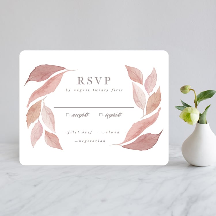 "Fallen" - RSVP Cards in Rust by Creo Study - Front