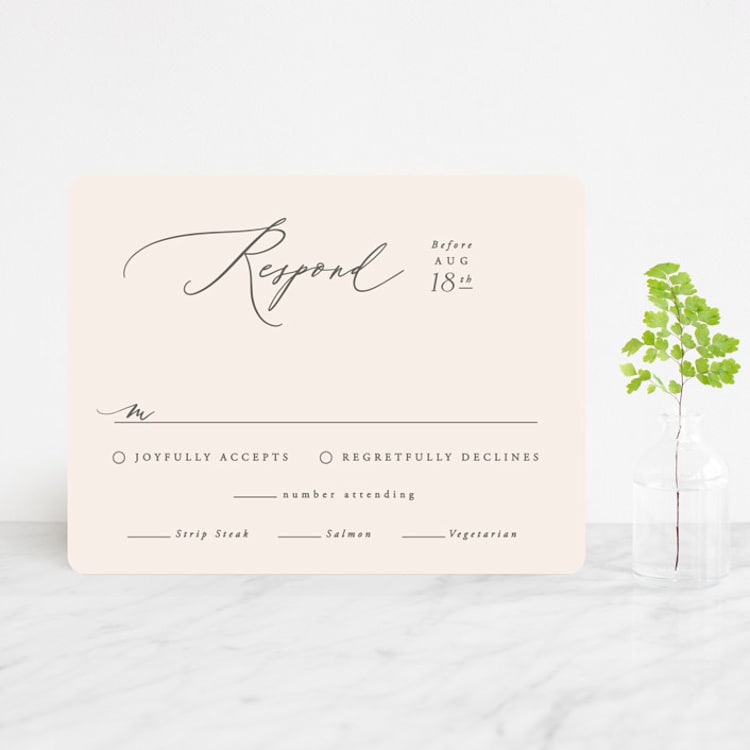 "Scarlet" - RSVP Cards in Blush by Hooray Creative - Front