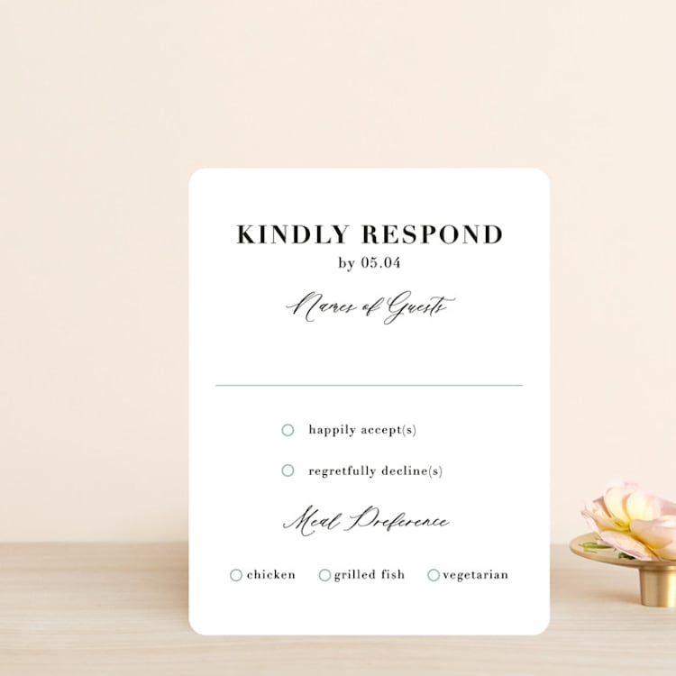 "Olivier" - RSVP Cards in Olive by Bonjour Paper - Front