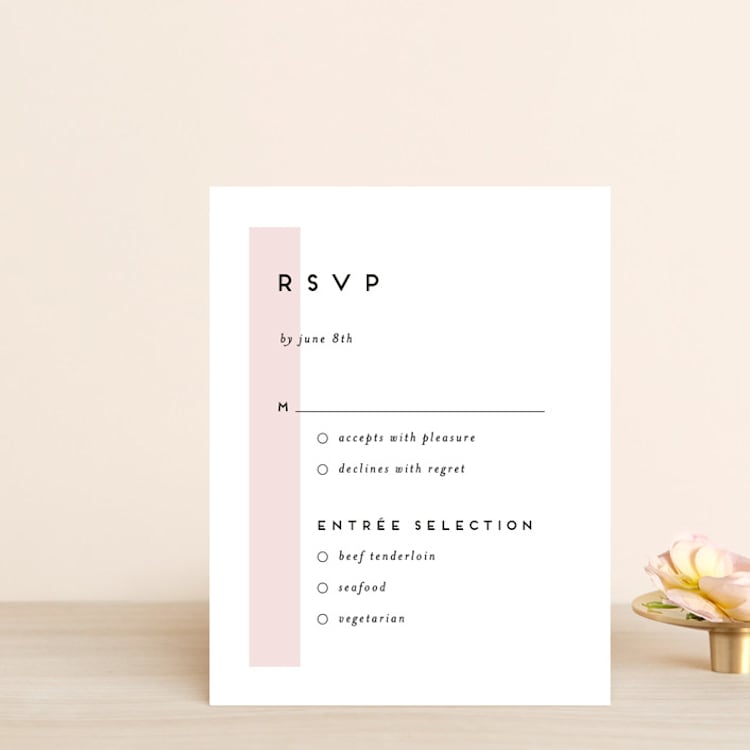 "Elementary" - RSVP Cards in Dusty Rose by Katy Shen - Front