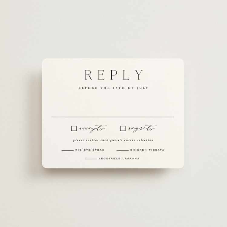 "Classy Type" - RSVP Cards in Lily by Hooray Creative - Front