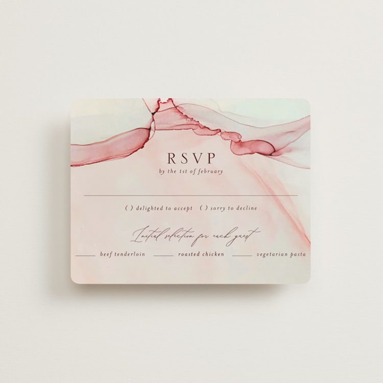 "opalescent" - RSVP Cards in Chalcedony by Erin Deegan - Front