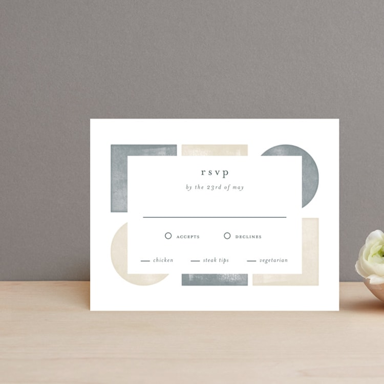 "Abstract Shapes" - RSVP Cards in Vineyard by Paden Gillette - Front
