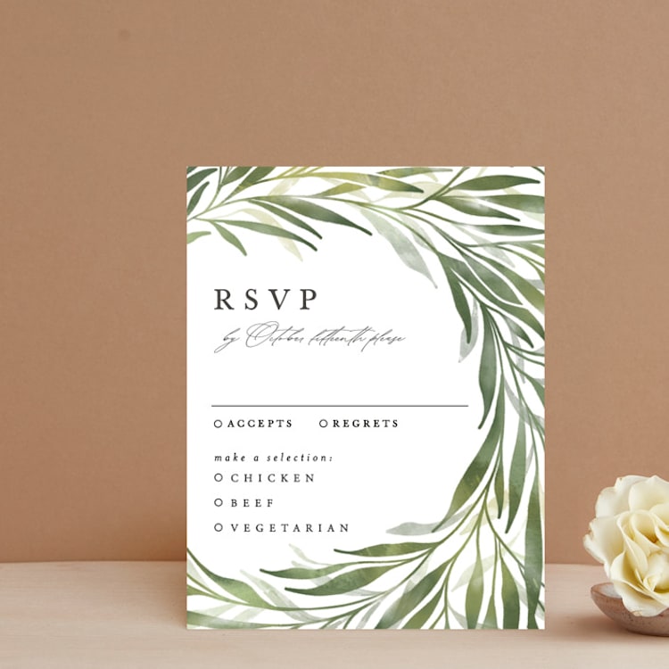 "Orchard" - RSVP Cards in Laurel Bough by Erin L. Wilson - Front