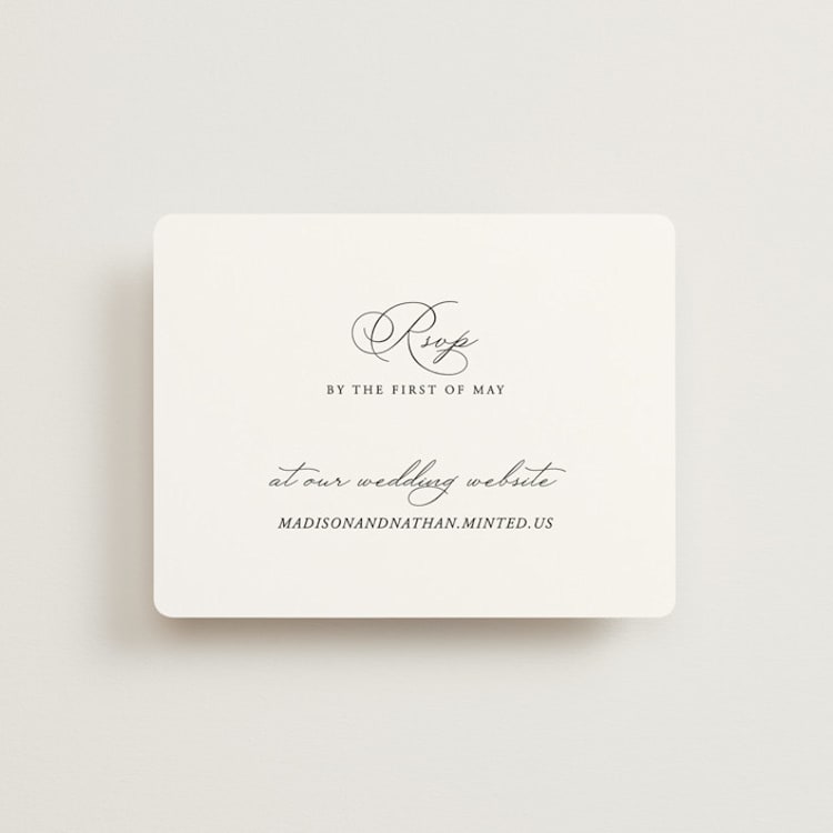 "Organza" - RSVP Online Enclosure Cards in Linen by Jill Means - Front