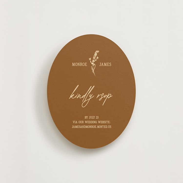 "Classic and Floral" - RSVP Online Enclosure Cards in Bark by Jen Ramsey - Front