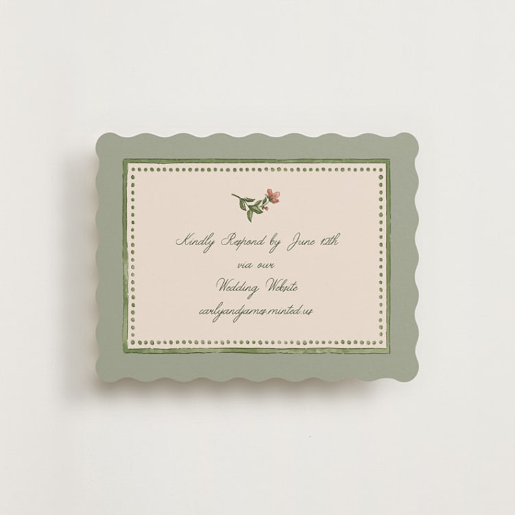 "Wedding Tapestry" - RSVP Online Enclosure Cards in Coral Fern by Chris Griffith - Front