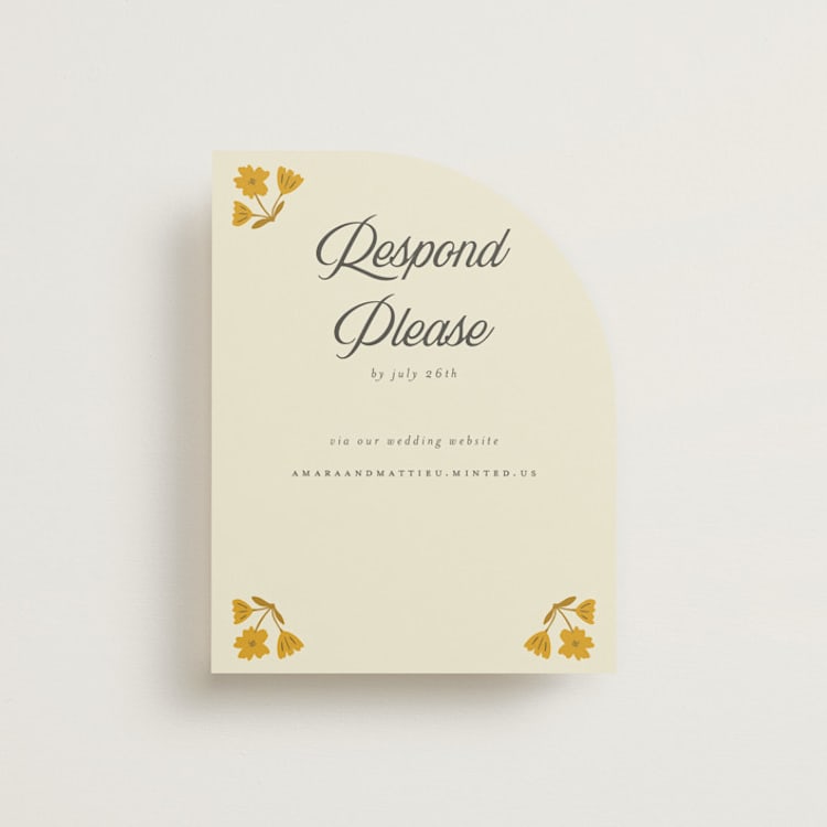 "Vintage Wildflowers" - RSVP Online Enclosure Cards in Yolk by Morgan Kendall - Front