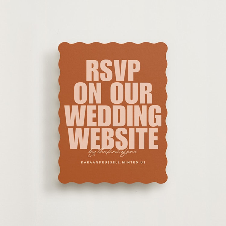 "Typographical Poster" - RSVP Online Enclosure Cards in Blush by Stacey Day - Front