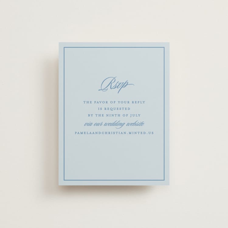 "Scripted" - RSVP Online Enclosure Cards in Capri by Creo Study - Front