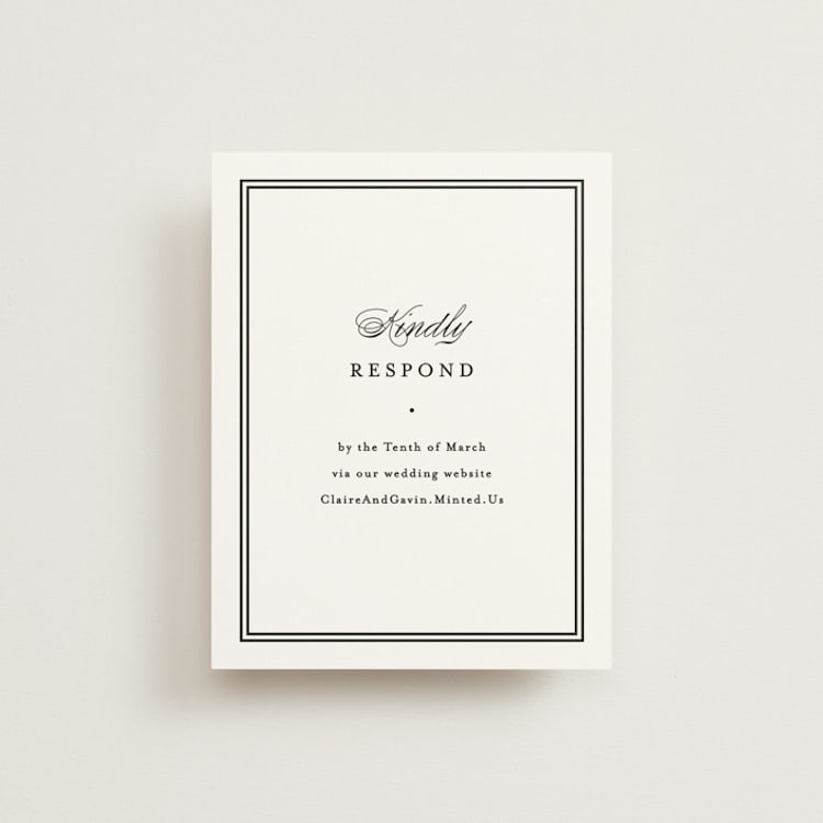 "Timeless Together" - RSVP Online Enclosure Cards in Tuxedo by Carolyn MacLaren - Front