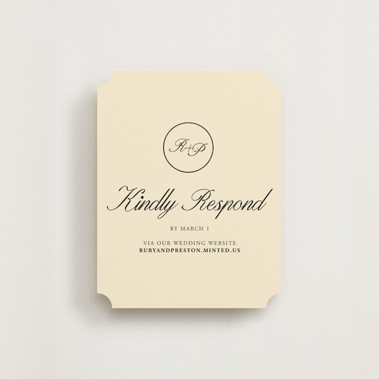 "Elegant and Formal" - RSVP Online Enclosure Cards in Sunshine by Jen Ramsey - Front