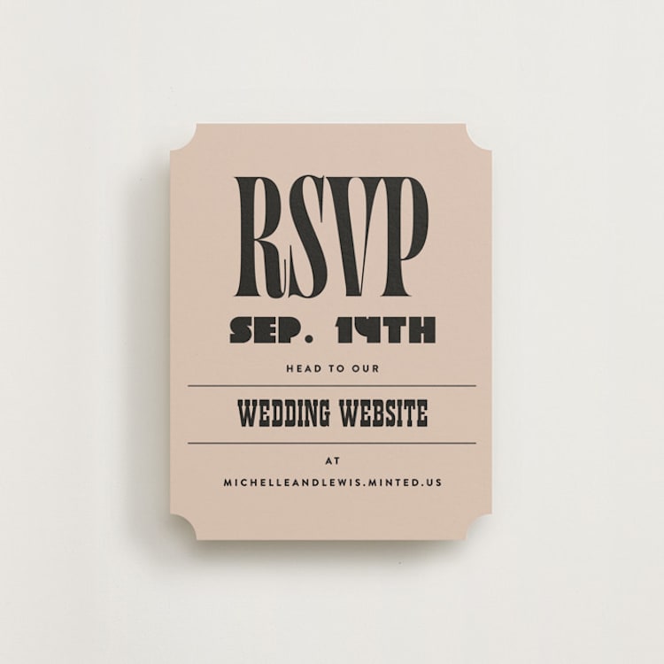 "Bold Stack" - RSVP Online Enclosure Cards in Noir by Alethea and Ruth - Front