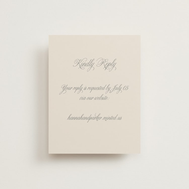 "Let's Say I Do" - RSVP Online Enclosure Cards in Ivory by Petra Kern - Front