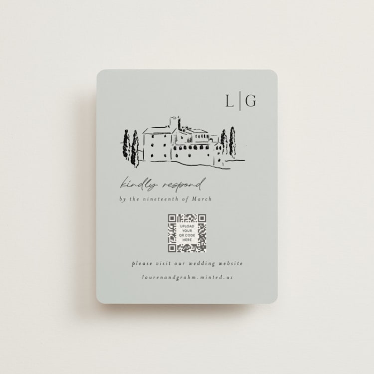"Countryside Villa" - RSVP Online Enclosure Cards in Noir by Shiny Penny Studio - Front