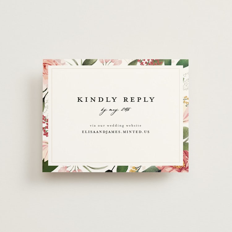 "Blossom" - RSVP Online Enclosure Cards in Blush by Susan Moyal - Front