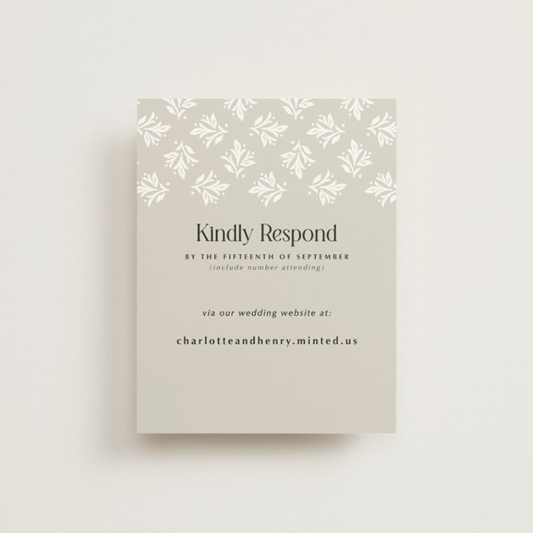 "Litterateur" - RSVP Online Enclosure Cards in Natural by Karen Glenn - Front