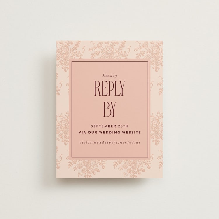 "Museum" - RSVP Online Enclosure Cards in Burgundy by Nazia Hyder - Front