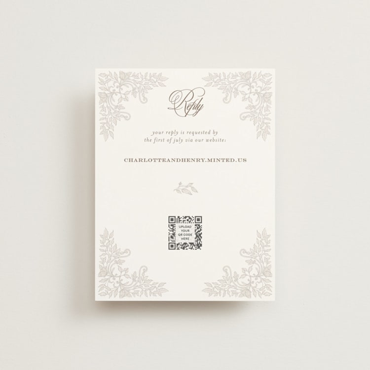 "vintage flourishes" - RSVP Online Enclosure Cards in Natural by BR Designs - Front