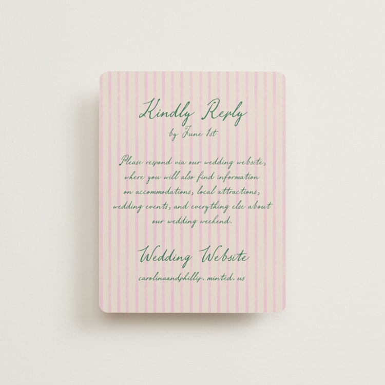 "Whimsical Hand Illustrated Crest" - RSVP Online Enclosure Cards in Peony by Jackie Crawford - Front