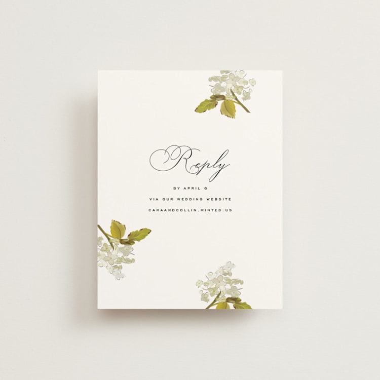 "Limelight" - RSVP Online Enclosure Cards in Linen by Olivia Kanaley Inman - Front