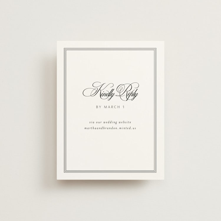 "Black Tie Elegance" - RSVP Online Enclosure Cards in Tuxedo by Nicoletta Savod - Front