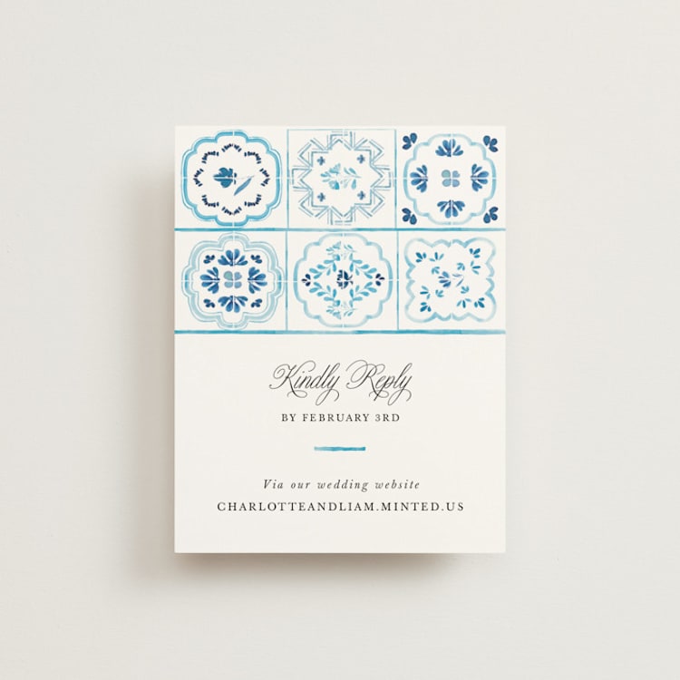 "Almafi" - RSVP Online Enclosure Cards in Cerulean by Itsy Belle Studio - Front