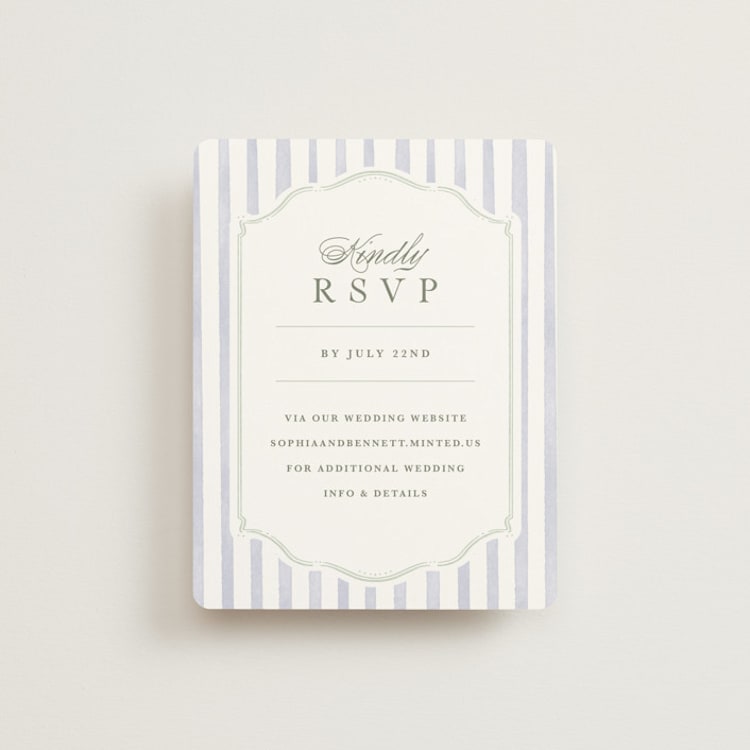 "Delicate Vines" - RSVP Online Enclosure Cards in Periwinkle by Kristen Smith - Front