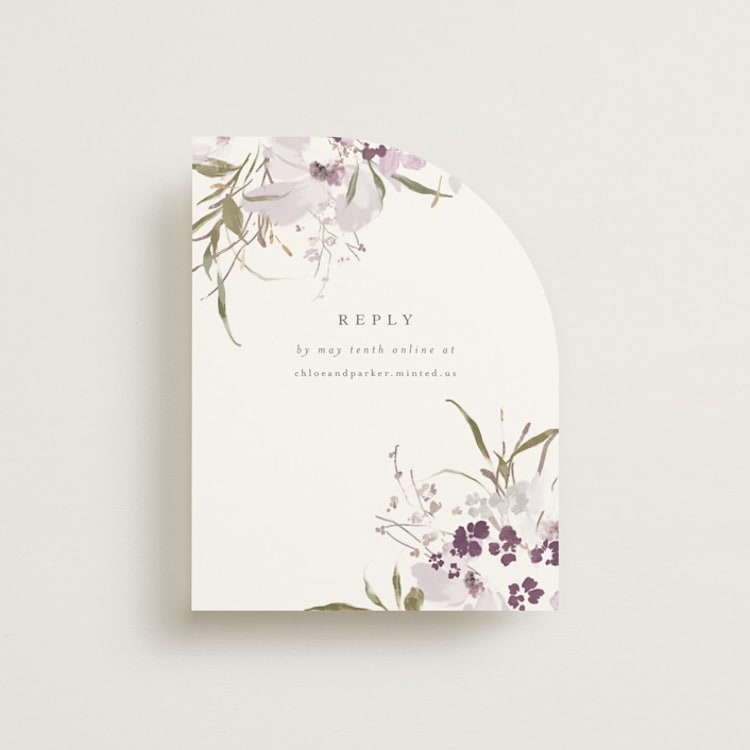"Meadow Burst" - RSVP Online Enclosure Cards in Lilac by Grace Kreinbrink - Front