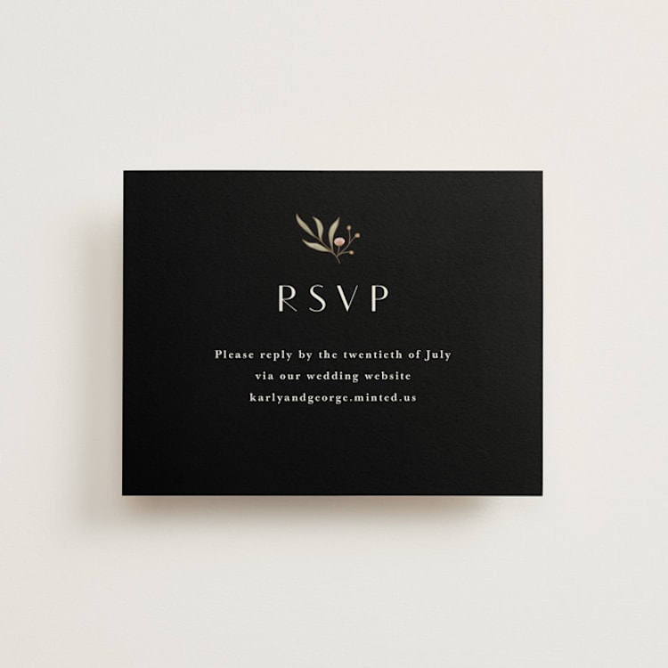 "Garden Moonlight" - RSVP Online Enclosure Cards in Ink by Katherine Moynagh - Front